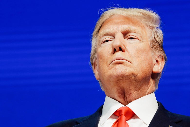 President Donald Trump looks on during the World Economic Forum annual meeting in Davos, Switzerland, on Friday.